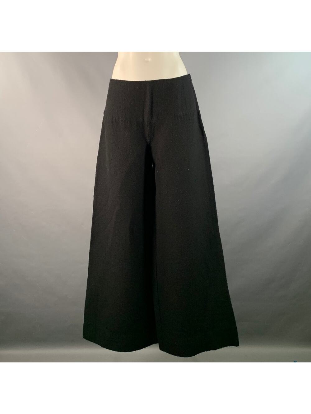 SARAH PACINI Size S Black Wool Blend Wide Leg Dress Pants